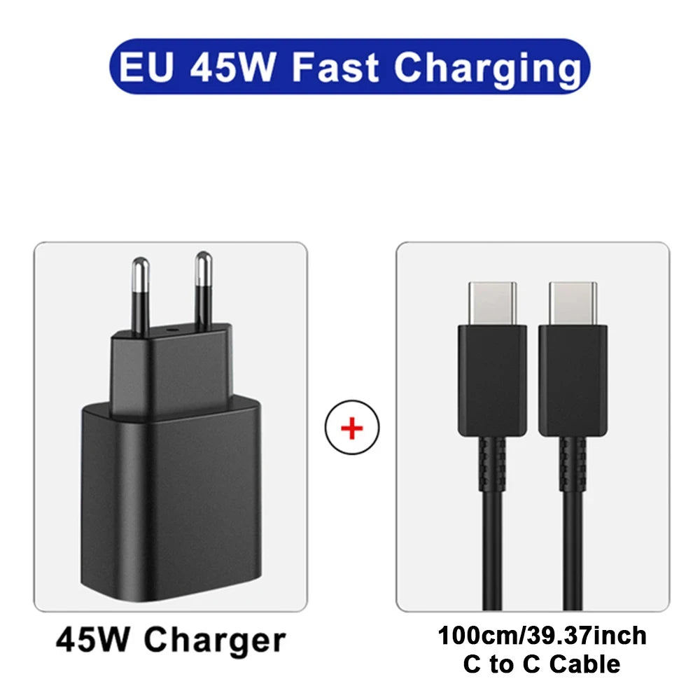 45W PD Super fast charge for  S22 S23 Ultra Note 10+ 5G USB C Mobile Phone Type C US/EU/UK  Fast Quick Charging Wall Adapter