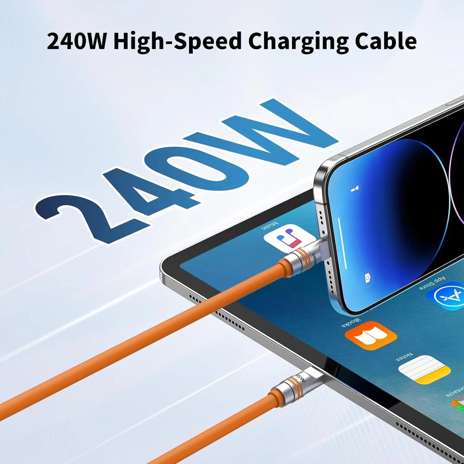 Hichain PD240W USB C Fast Charging Cable Soft Liquid Silicone Type to C Cable For iphone Laptop Tablets Earphones 1.2M/2M