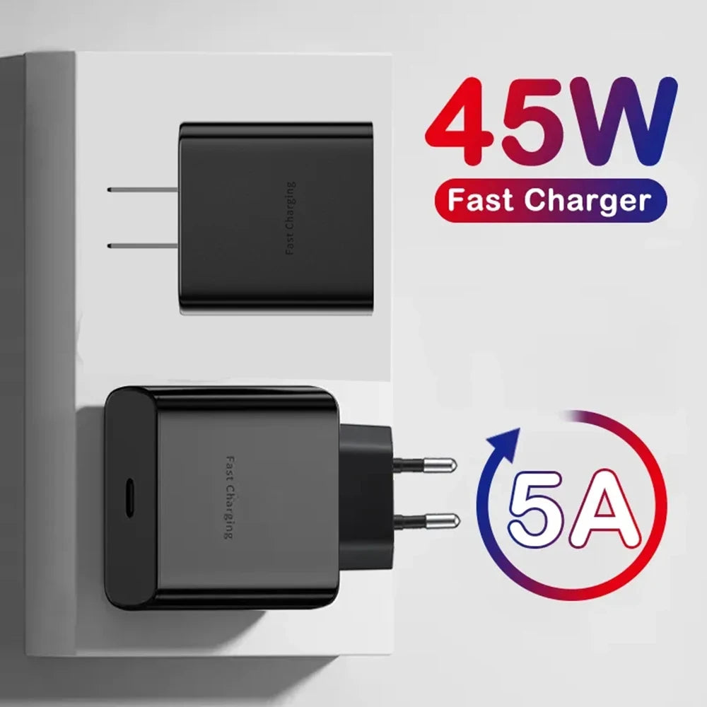 45W PD Super fast charge for  S22 S23 Ultra Note 10+ 5G USB C Mobile Phone Type C US/EU/UK  Fast Quick Charging Wall Adapter