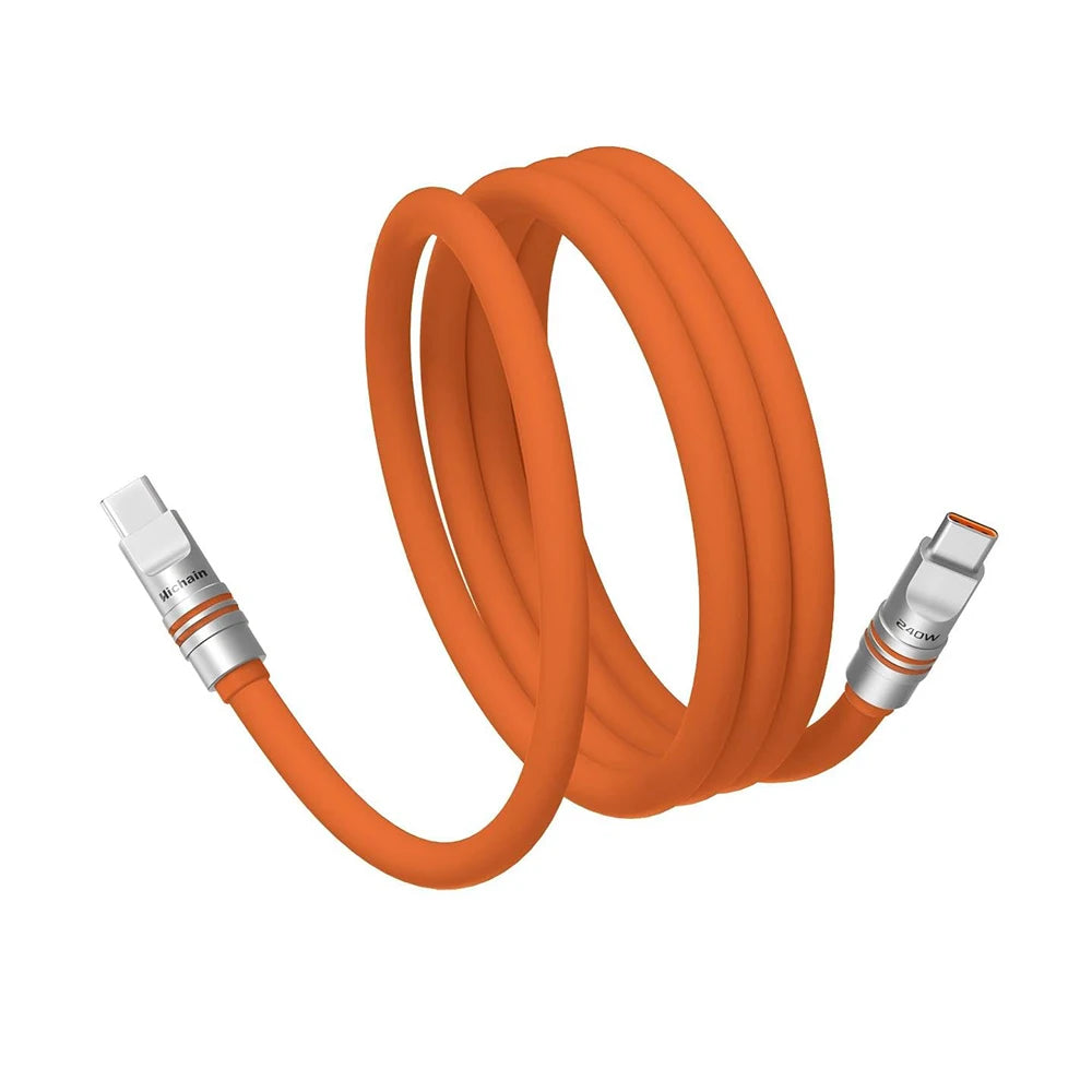 Hichain PD240W USB C Fast Charging Cable Soft Liquid Silicone Type to C Cable For iphone Laptop Tablets Earphones 1.2M/2M