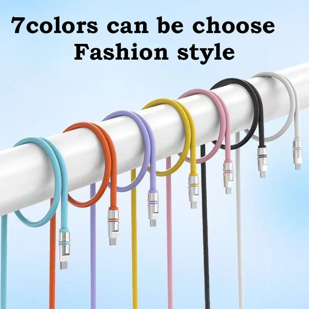 Hichain PD240W USB C Fast Charging Cable Soft Liquid Silicone Type to C Cable For iphone Laptop Tablets Earphones 1.2M/2M