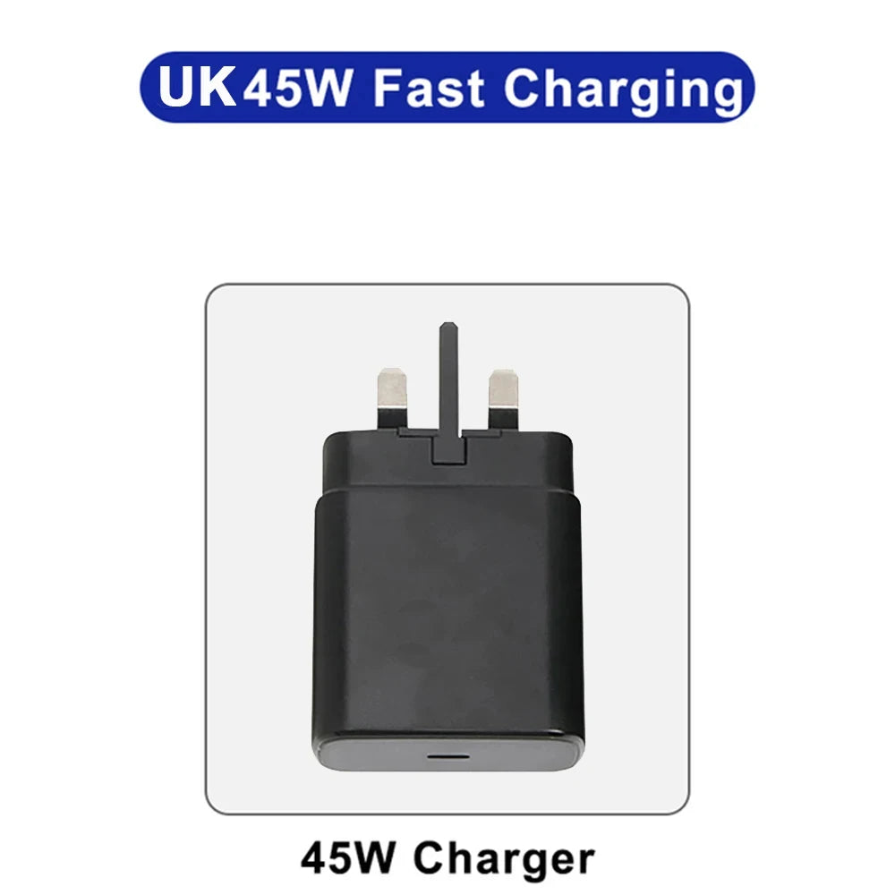 45W PD Super fast charge for  S22 S23 Ultra Note 10+ 5G USB C Mobile Phone Type C US/EU/UK  Fast Quick Charging Wall Adapter