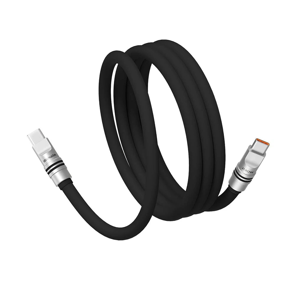 Hichain PD240W USB C Fast Charging Cable Soft Liquid Silicone Type to C Cable For iphone Laptop Tablets Earphones 1.2M/2M