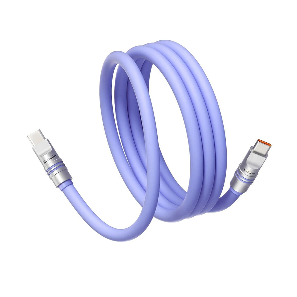 Hichain PD240W USB C Fast Charging Cable Soft Liquid Silicone Type to C Cable For iphone Laptop Tablets Earphones 1.2M/2M