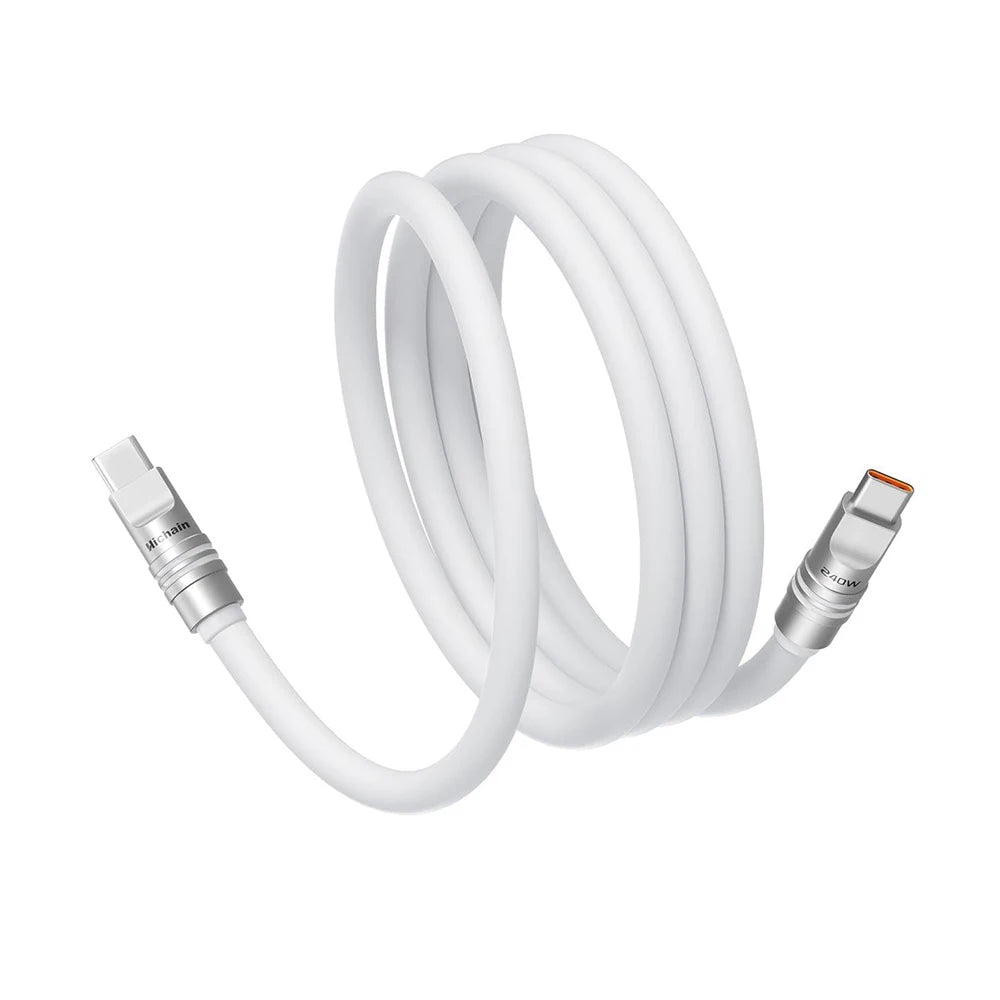 Hichain PD240W USB C Fast Charging Cable Soft Liquid Silicone Type to C Cable For iphone Laptop Tablets Earphones 1.2M/2M
